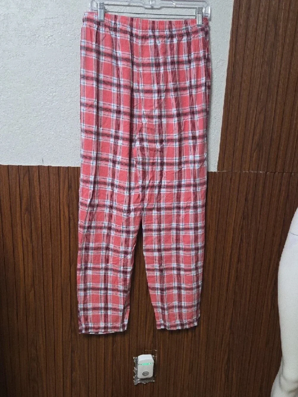 Coral Plaid Kids Long-Sleeve Pajama Set Girl Medium Size
